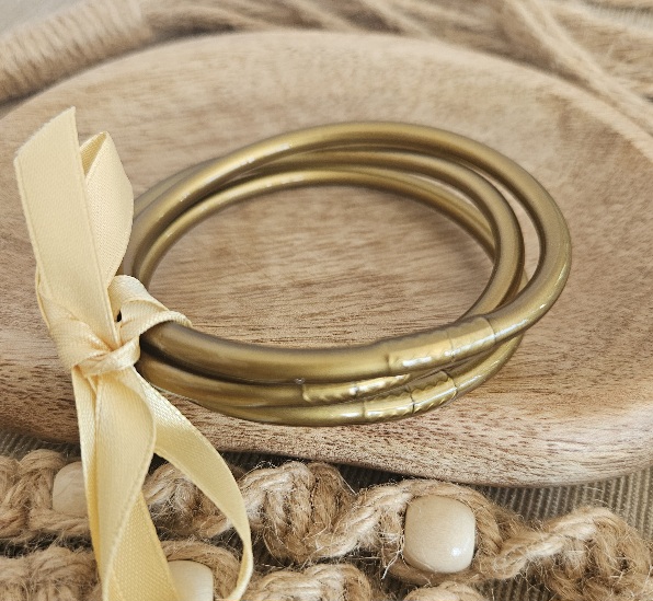 Trio de bracelets bouddhistes - Doré Mat