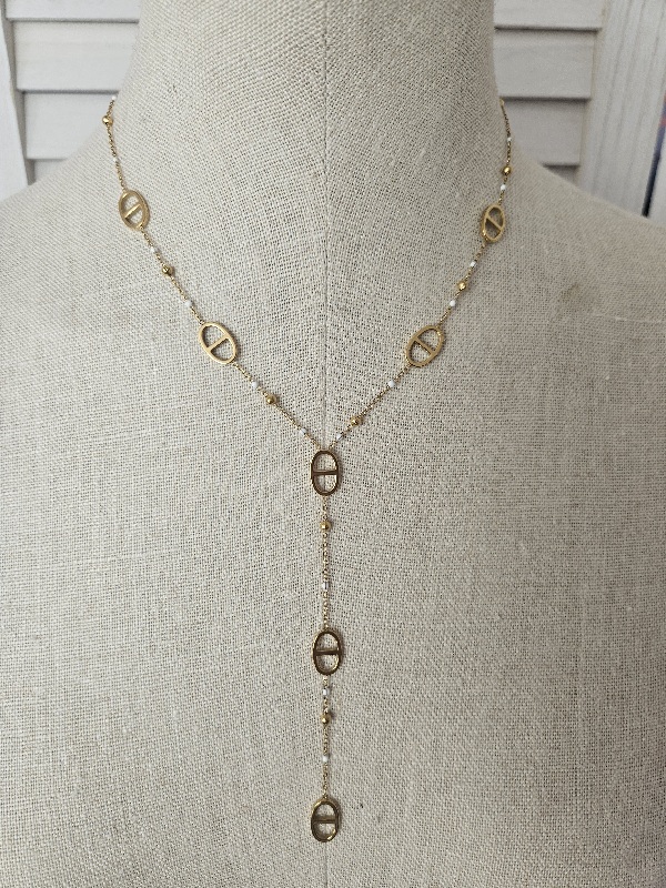 Collier Maelys - Cravate maillons dorés