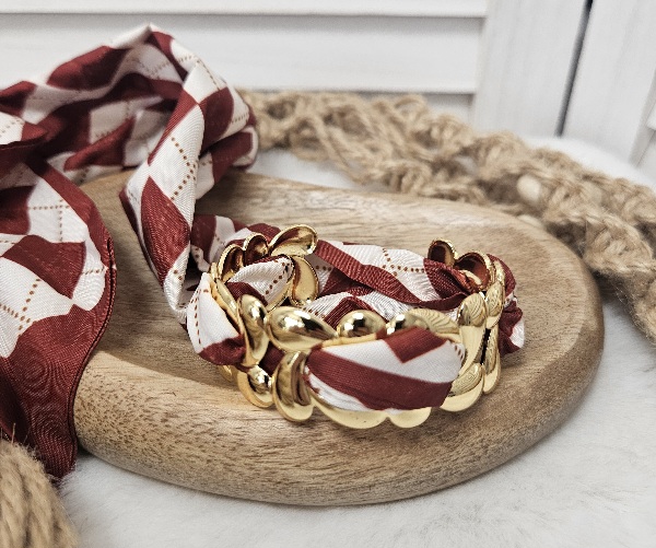 Bracelet Foulard Bordeaux