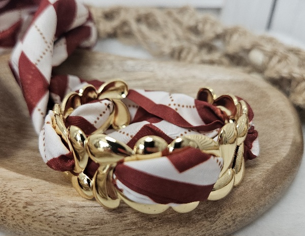 Bracelet Foulard Bordeaux