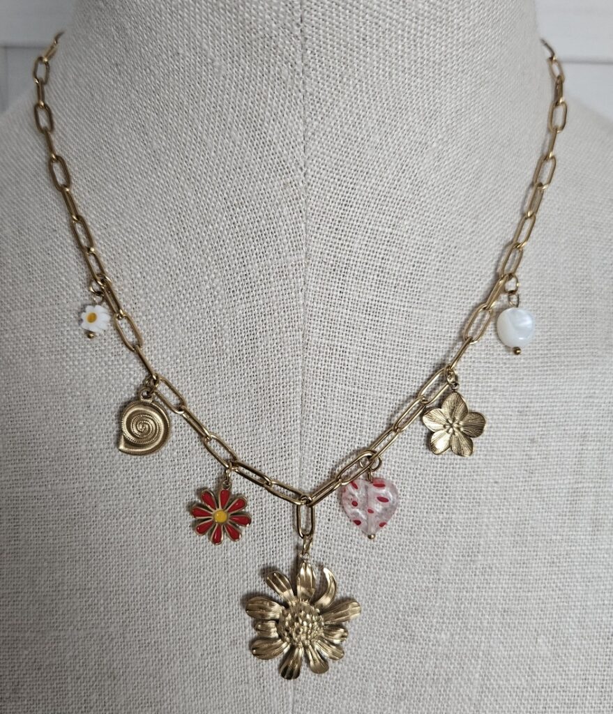Collier Eclat Fleuri - Doré et coloré