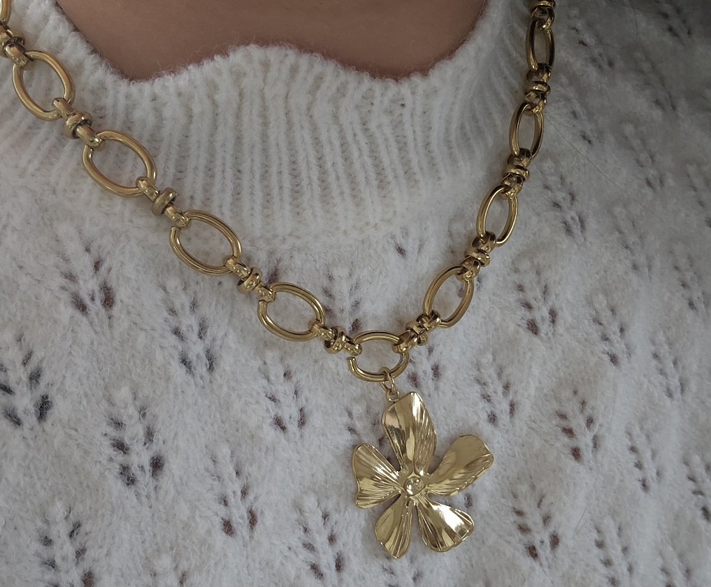 Collier doré Fleur Solaire