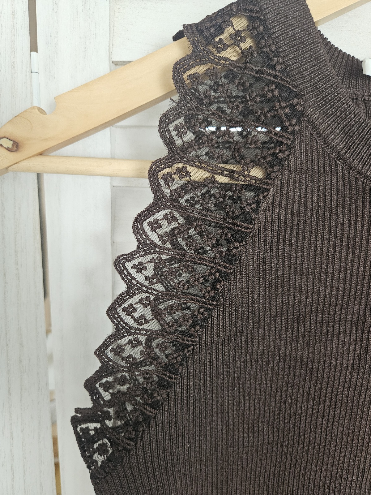 Top dentelle - chocolat – Image 2