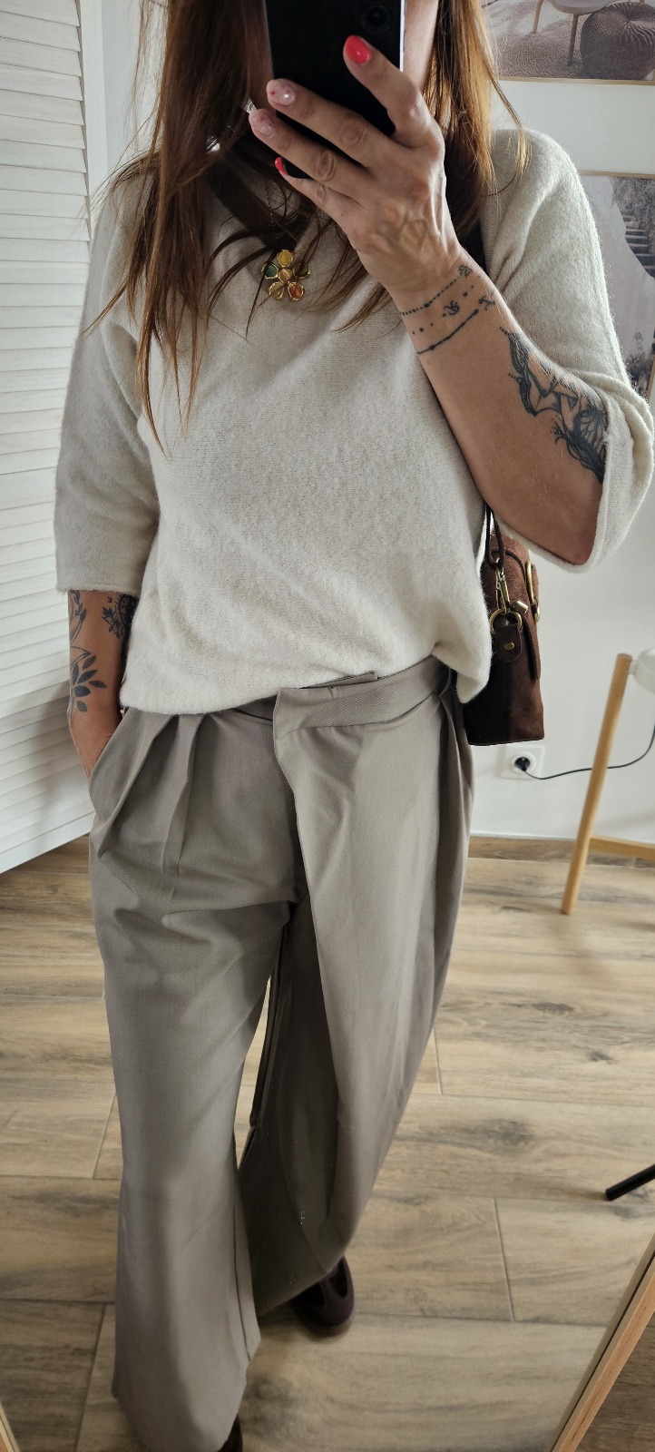 Pantalon taupe à pinces