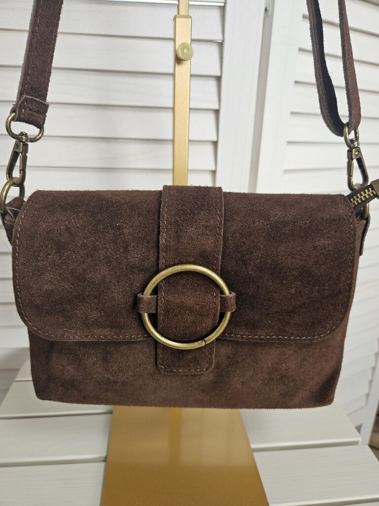 Sac bandoulière en cuir chocolat