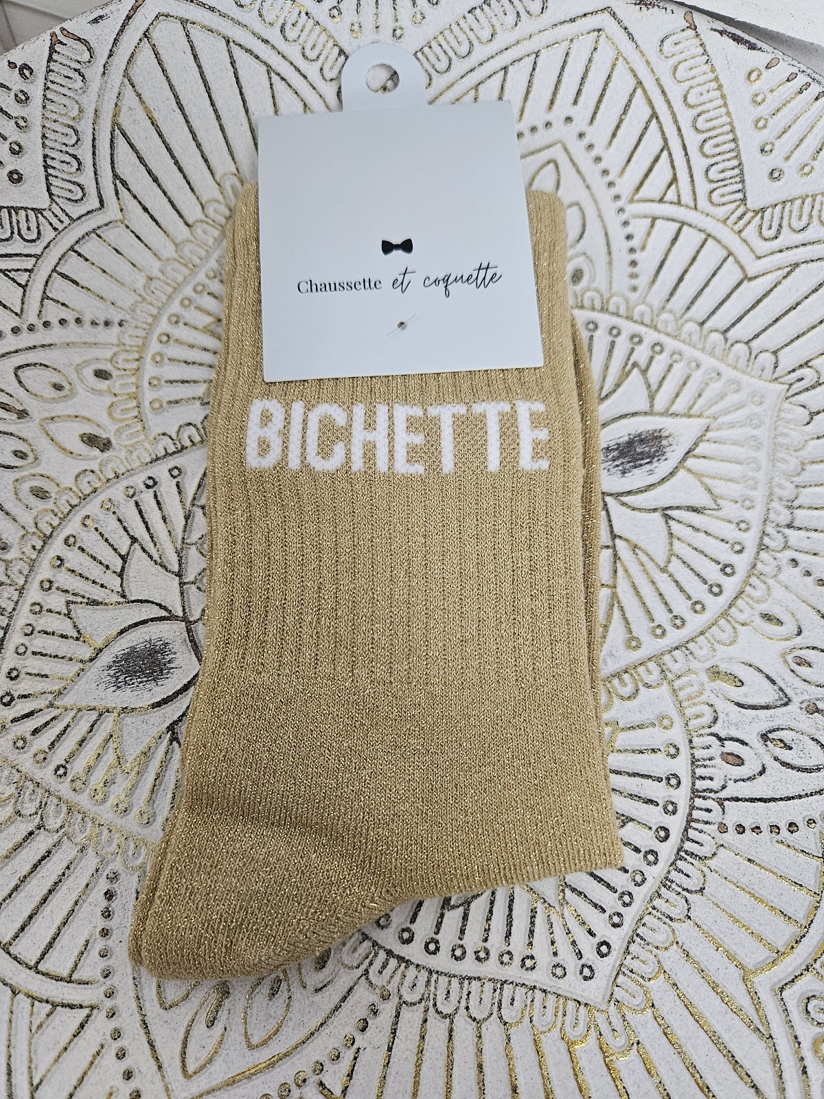 Chaussettes "Bichette" Beige doré