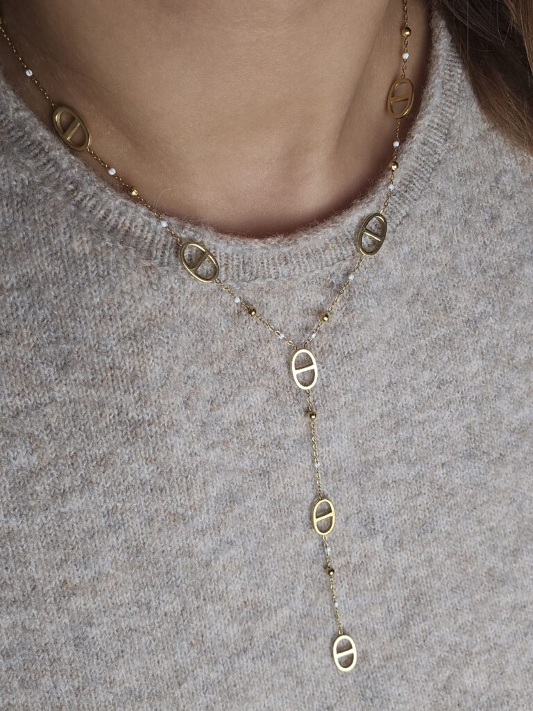 Collier Maelys - Cravate maillons dorés