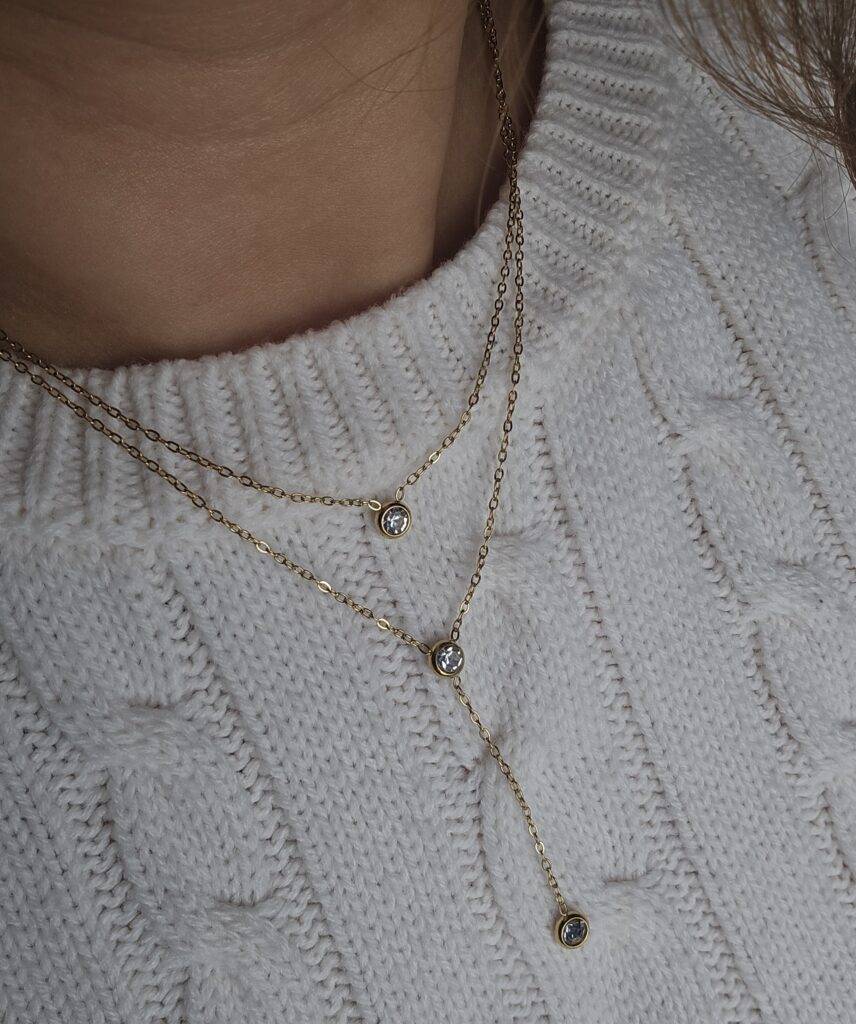 Collier Azélie - Double rang et strass