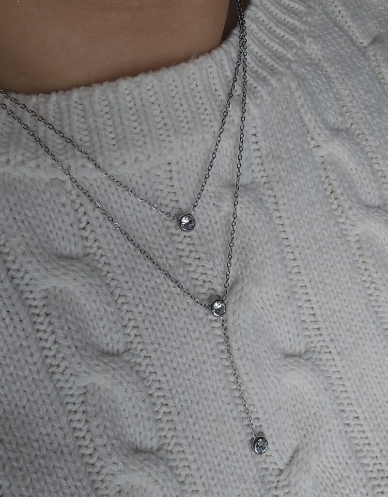 Collier Azélie - Double rang et strass