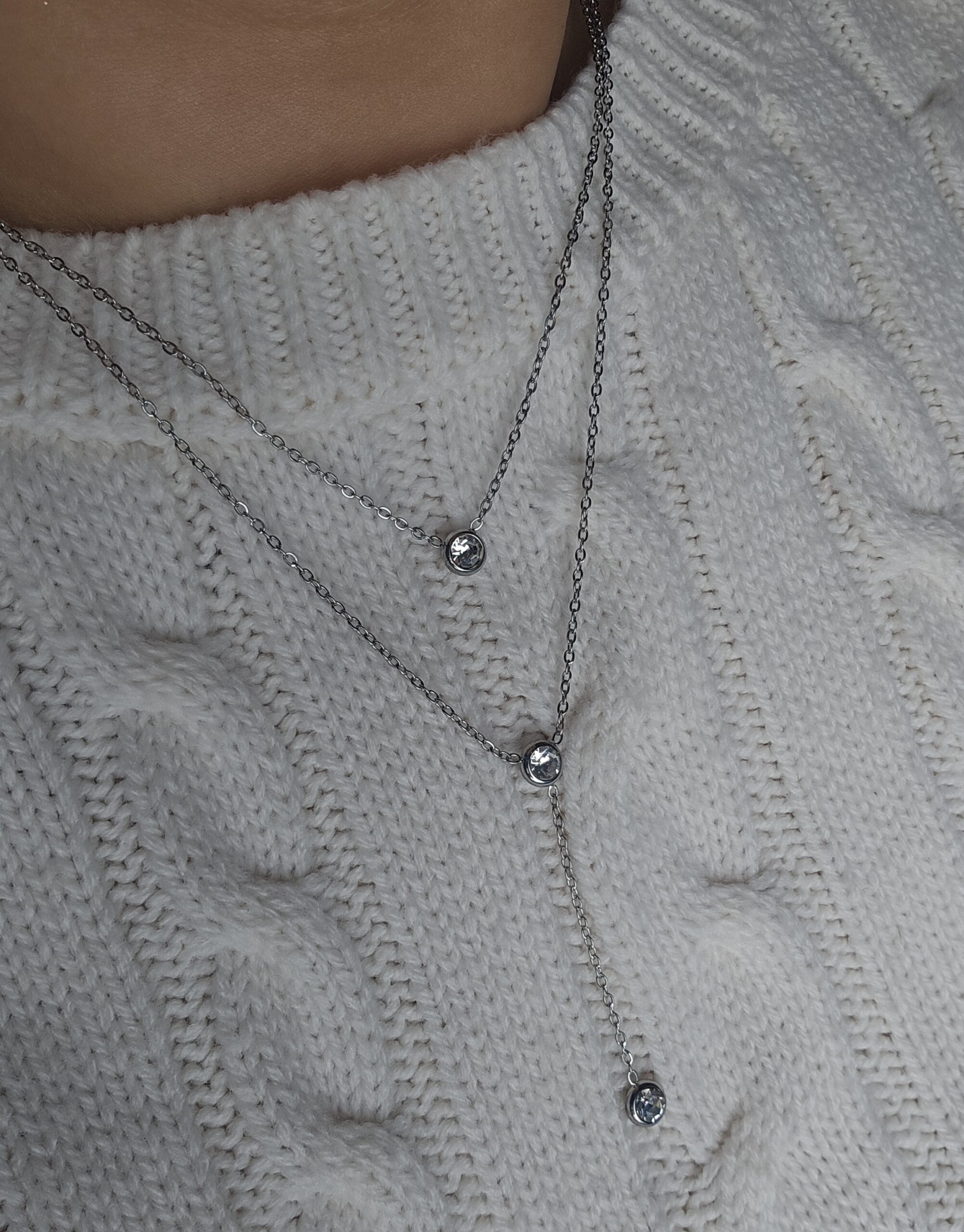 Collier Azélie - Double rang et strass – Image 2
