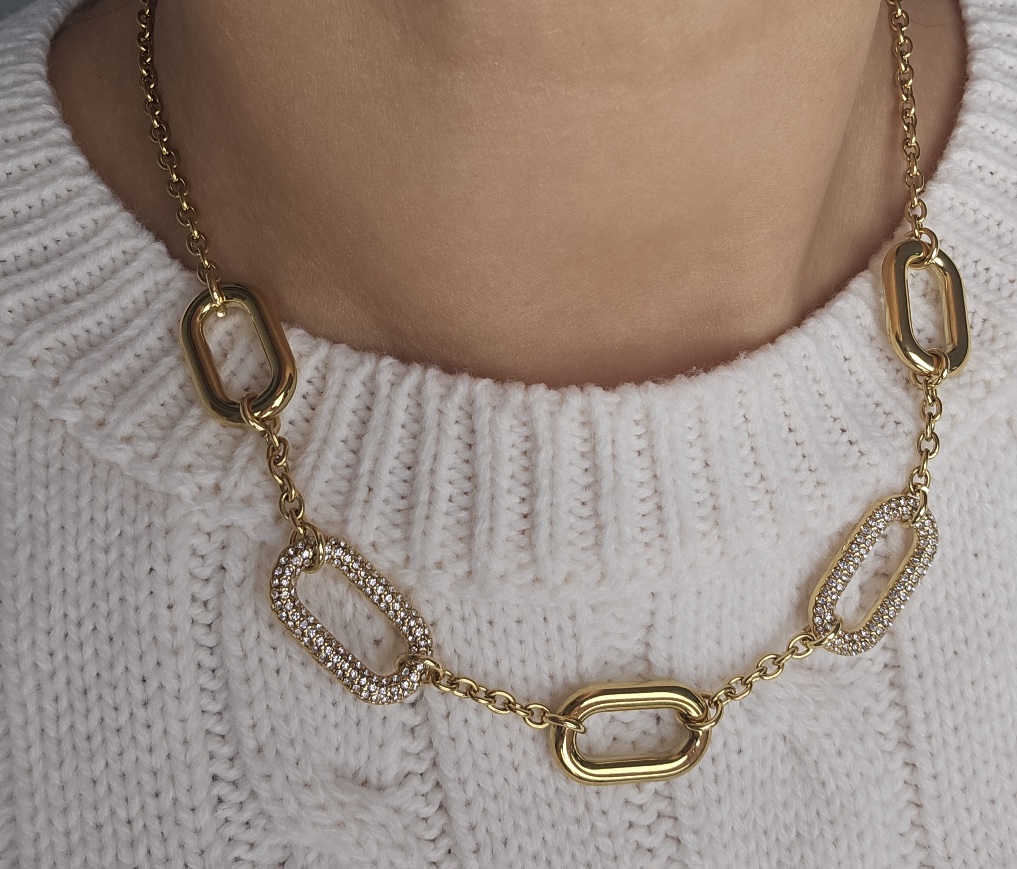 Collier Eclat - Maillons et strass
