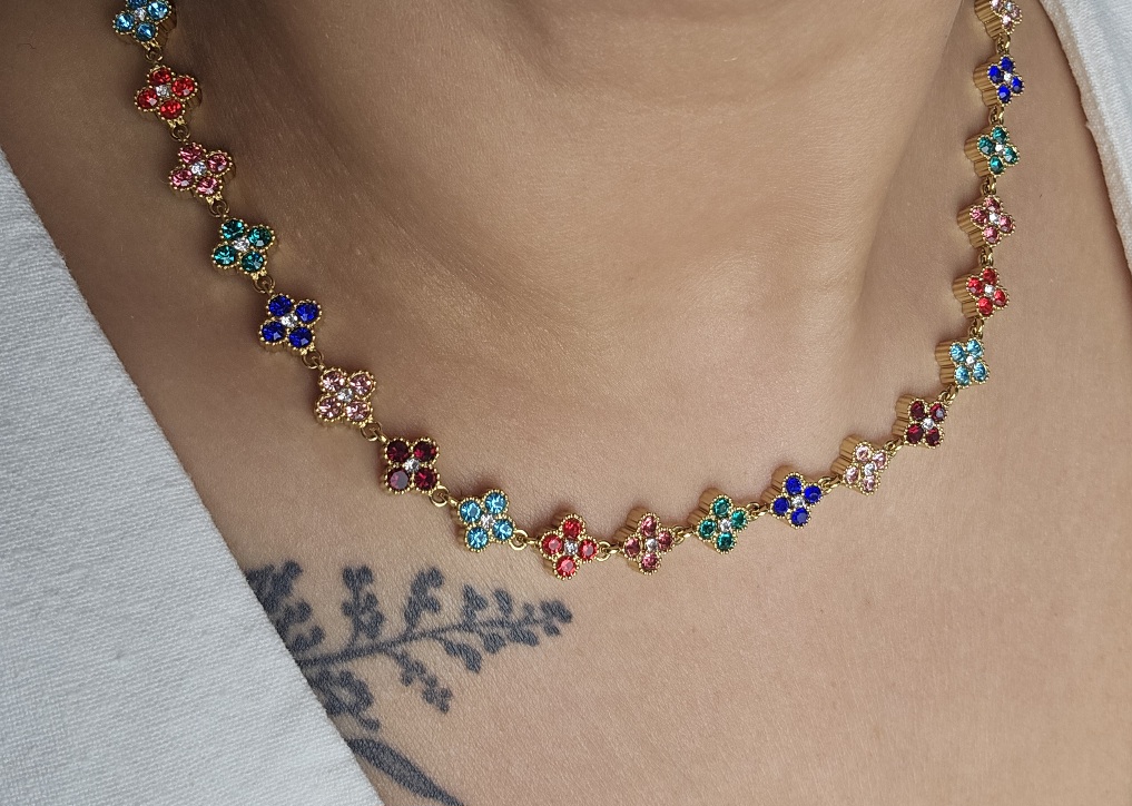 Collier Fleurs Multicolore Vif