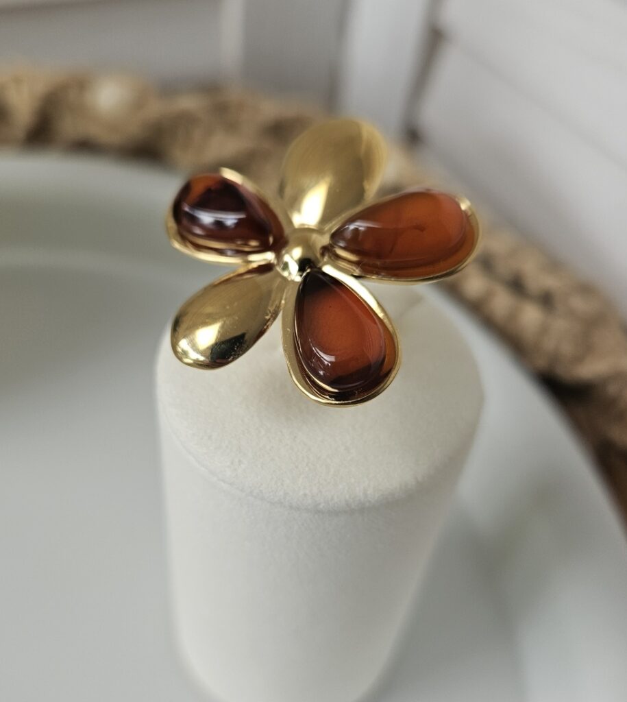 Bague Naia - Fleur ambrée