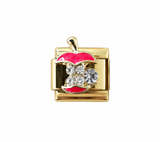 Charm Pomme Rose Doré 🍎💕