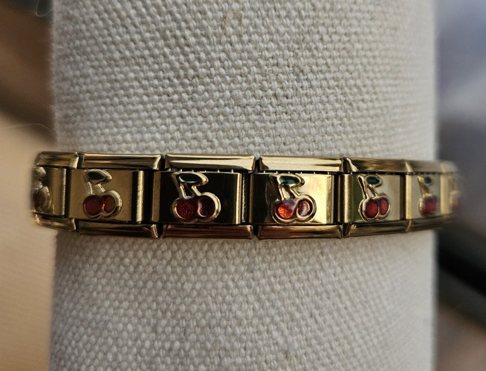 Bracelet modulable Cerises - Doré